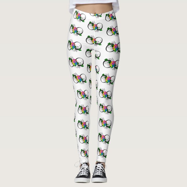 Legging Símbolo de Infinito com Rosa Arco-íris (Frente)