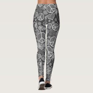 Legging Símbolo de Paz Hipster Pacifismo Sinal Design