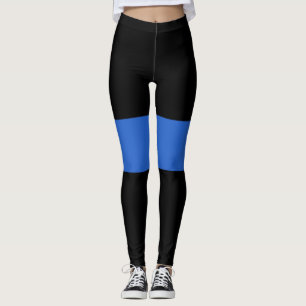 Legging Símbolo de solidariedade policial de bandeira azul