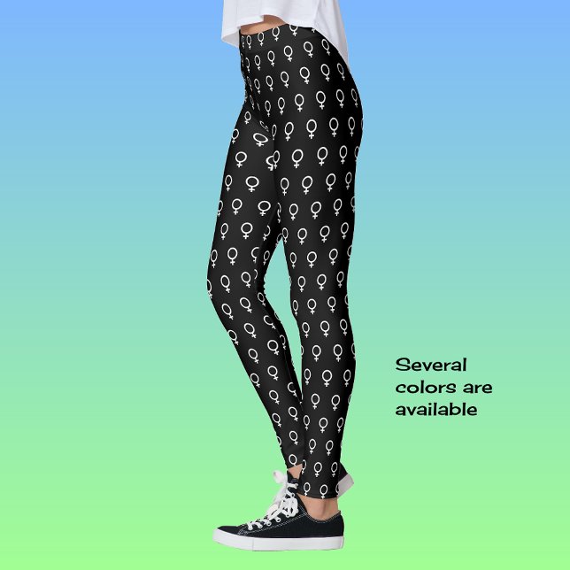 Legging Símbolo feminista branco preto (Criador carregado)