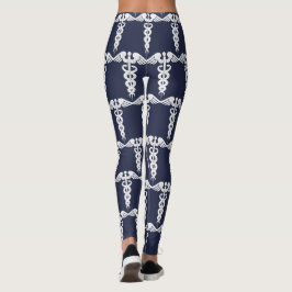 Legging Símbolo Médico da Enfermeira Marinho Azul