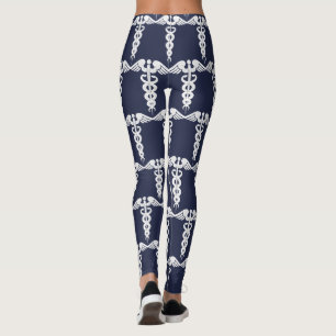 Legging Símbolo Médico da Enfermeira Marinho Azul