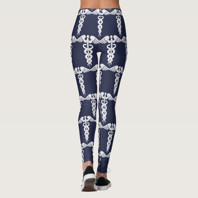 Legging Símbolo Médico da Enfermeira Marinho Azul (Verso)