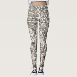 Legging Símbolo monocromo-modernista Abstrato das mulheres