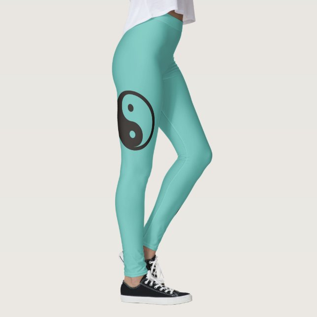 Legging Símbolo Yin Yang - design de tatuagem sólida (Direita)