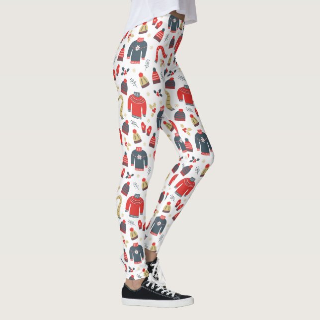 Legging Símbolos de Natal coloridos e padrões de suéteres (Direita)