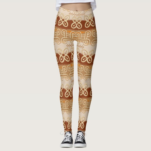 Legging Símbolos étnicos de Adinkra do africano (Frente)