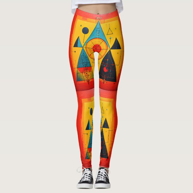 Legging Símbolos Geométricos Abstrato nº 01 (Frente)