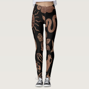 Legging Símbolos místicos: cobra, sol, lua.