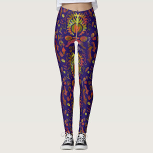 Legging Simetria de Espelho Psicodélico Abstrato Art