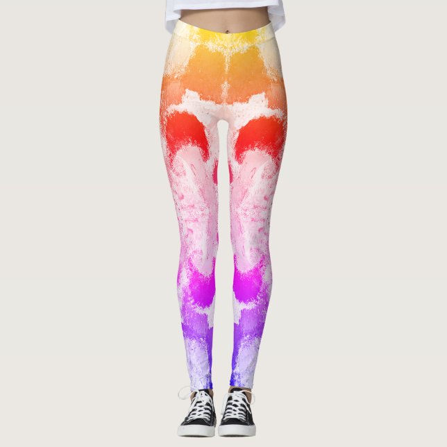 Legging Simetria de Pastel vibrante - Arte texturizada por (Frente)