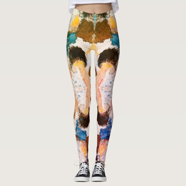 Legging Simetria de Pastel vibrante - Arte texturizada por (Frente)