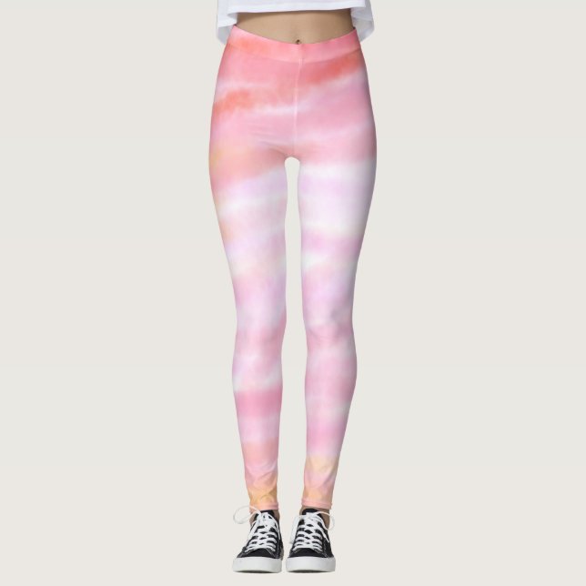 Legging Simples água-marela minimalista rosa adicionar log (Frente)