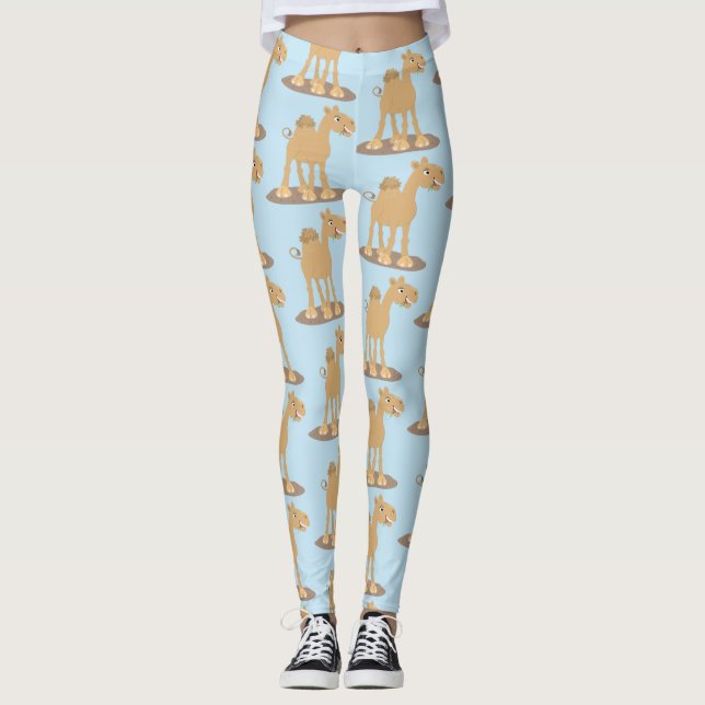 Legging Simples ilustração de desenho animado de camelo fe (Frente)