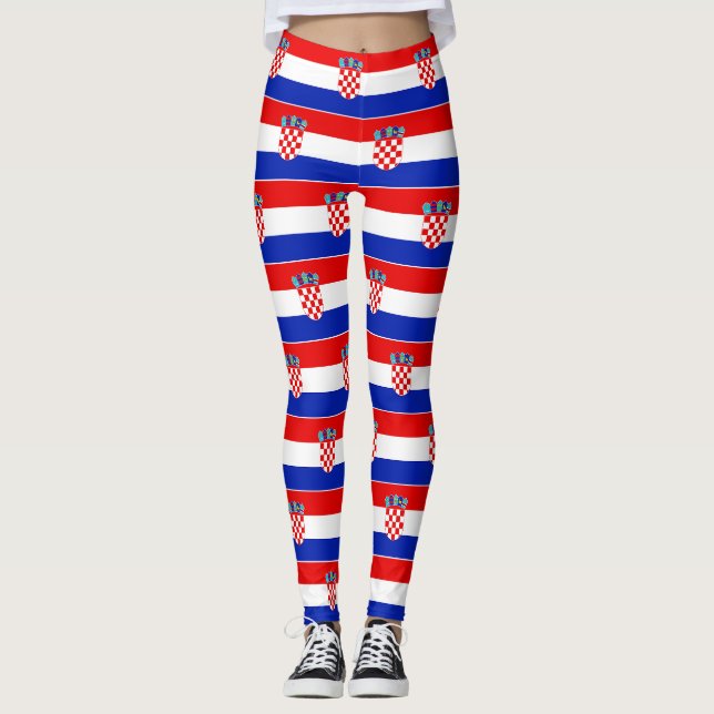 Legging Simples Roupa de Bandeira Nacional da Croácia Mode (Frente)