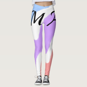Legging Simples roxo rosa água tinta adicione seu monogram