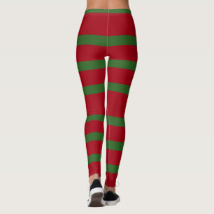 Legging Simplesmente Vermelho e Verde Padrão Feliz de Nata