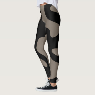Legging Sinais distantes: Abstrato preto e Cinza