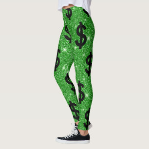 Legging Sinal de Dólar Negro Money Empreendedor Wall Stre