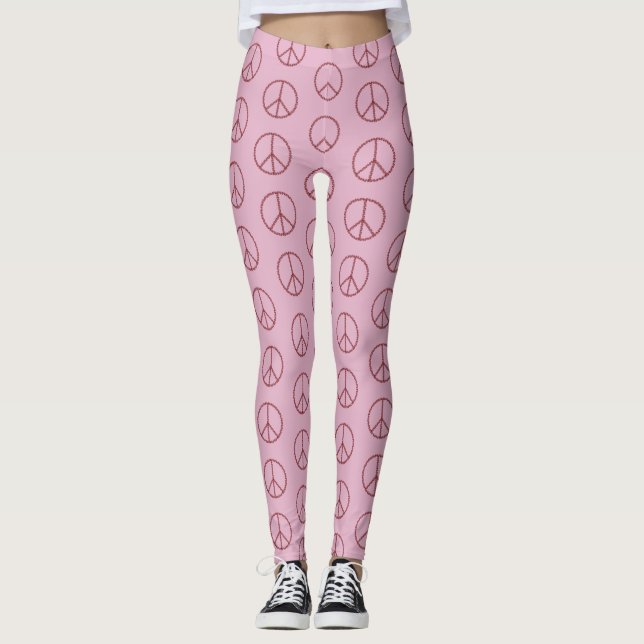 Legging Sinal de paz rosa (Frente)