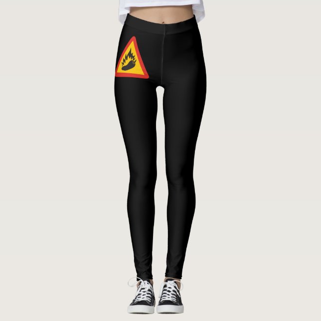 Legging Sinal de perigo de pimenta quente (Frente)