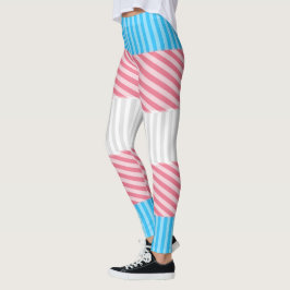 Legging Sinalizador do Abstrato Transgender Pride Stripe F