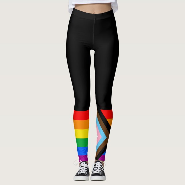 Legging Sinalizador do Orgulho de Progresso LGBTQ+ (Frente)