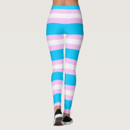 Legging Sinalizador do Orgulho Transgênero - Rosa, Azul, F