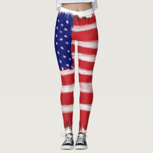 Legging Sinalizador Pintado de Arte de Folk