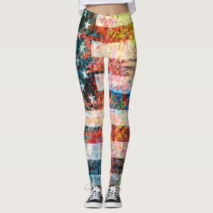 Legging Sinalizador retro colorido americano nº 13