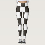 Legging Sinalizador verificado (preto e branco) (Padrão do<br><div class="desc">Este design apresenta um sinalizador de verificação preto-e-branco que é normalmente usado em corridas motoras para indicar o acabamento. O sinalizador é frequentemente associado ao vencedor de uma corrida, já que eles são os primeiros a passar pelo sinalizador controlado. O padrão também pode ser visto como influenciado por um tabuleiro...</div>