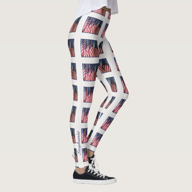 Legging Sinalizadores Americanos, Nome, Branco (Direita)