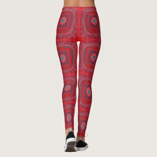 Legging Sindhi Ethnic Tribal Standard Art Impressão (Verso)