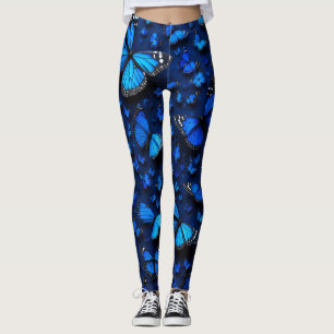 Legging Sinfonia da Borboleta Azul da Meia-Noite