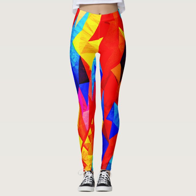 Legging Sinfonia de cor abstrato (Frente)