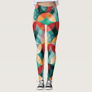 Legging Sinfonia do círculo: Abstrato Colorida Vintage