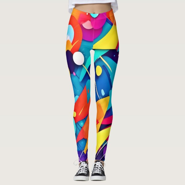 Legging Sinfonia Geométrica de Cor (Frente)