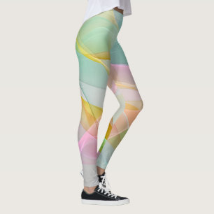 Legging Sinfonia Pastel de Fitas Flutuantes e Transparente
