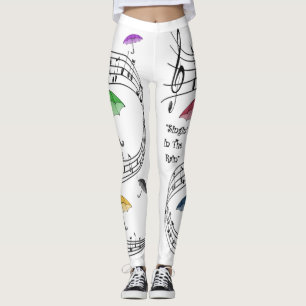 Legging Singin' no ~ das notas musicais do ~ dos