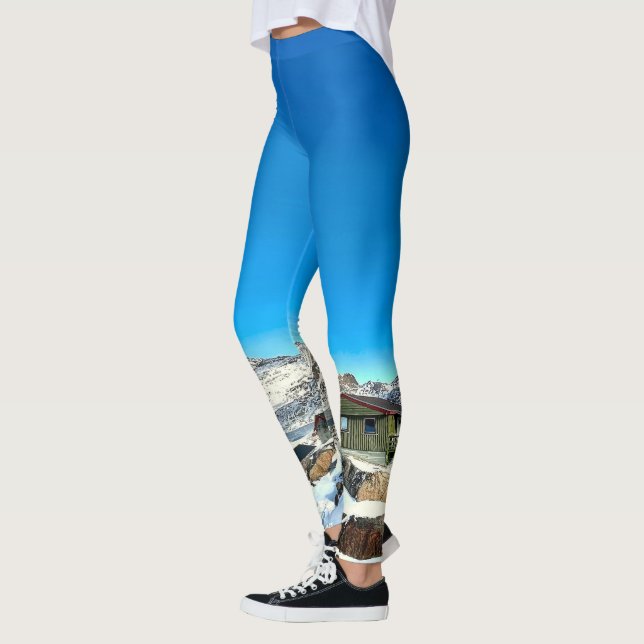 Legging Sisimiut Groelândia Céu Azul Claro Casas Coloridas (Esquerda)