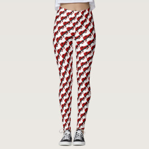 Legging skate vermelho de derby do rolo do quadrilátero