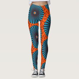 Legging SKAYMARTS | Pernas Impressões de cor laranja-negra
