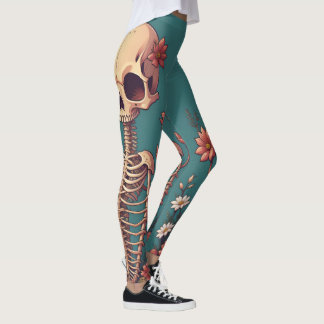 Legging Skeleton Art Halloween Skull Ribcage Morto Gratefu