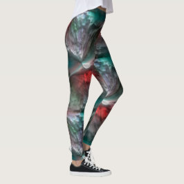 Legging Skerry digital na horta verde-prateada para vermel