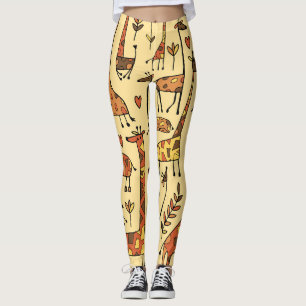 Legging Sketch Giraffe, Design De Diversão Sem Olho.