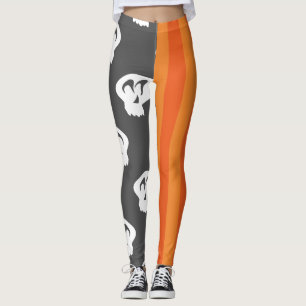 Legging Skulls & Stripes de Halloween Chic Spooky