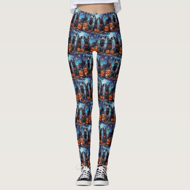 Legging Skye Terrier Halloween Assustador (Frente)