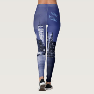 Legging Skyline de New York banhada no azul