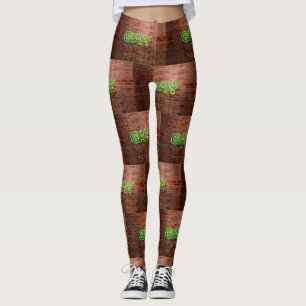 Legging SlipperyJoe sinal gay neon iluminado brilhante vív