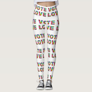 Legging SlipperyJoe voto amor igualdade pelo arco-íris tex